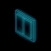 Neon light switch glowing on black background vector