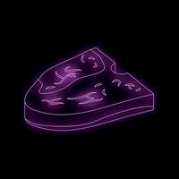 Neon icon of grilled t bone steak on black background vector