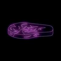Glowing neon sign depicting a t bone steak on a black background vector