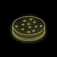 Neon icon of smart speaker assistant recording voice commands vector
