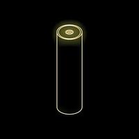 neón amarillo brillante inteligente altavoz isométrica contorno icono vector