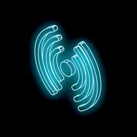 Neon wifi symbol glowing on black background vector