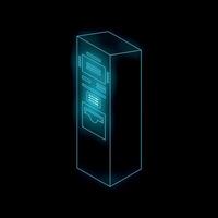 Neon atm machine glowing on dark background vector