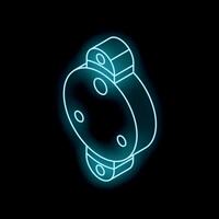 Glowing neon line car chassis element icon isolated on black background illustration vector