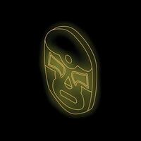 Neon lucha libre mask shining in the dark vector