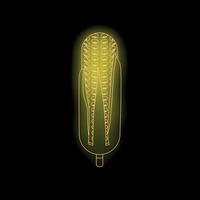 Neon icon of corncob glowing on black background vector