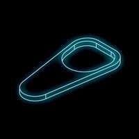 Neon glowing symbol of a price tag on a black background vector