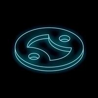 Glowing neon line cryptocurrency icon isolated on black background vector