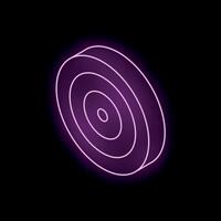 Neon target symbol glowing on black background vector