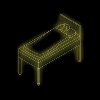 Man sleeping in bed neon sign on black background vector