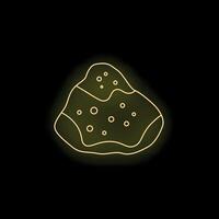 Neon style icon of asteroid impacting planet surface vector