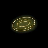 Neon yellow circle glowing on dark background vector