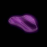 Glowing neon sign depicting a steak on black background vector