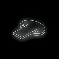 Neon icon of champignon mushroom glowing on dark background vector