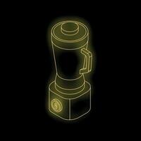 Neon blender glowing on black background isometric view vector