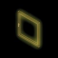 Neon yellow window frame shining in the dark vector