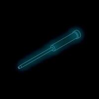 Neon screwdriver glowing on dark background vector