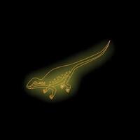 Neon lizard crawling in the dark background vector