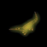 Glowing neon reptile crawling in the dark vector