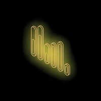 Neon yellow bar graph showing growth on black background vector