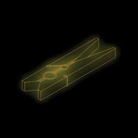 Gold clothes peg shining in the dark isometric view vector