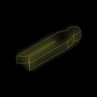 Neon clothes peg shining in the dark background vector