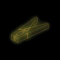 Golden clothes peg shining in the dark background vector