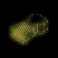 Glowing neon clothespin icon glowing on dark background vector