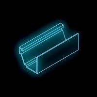 Neon rain gutter glowing on a black background vector