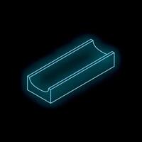 Glowing neon gutter guard representing home improvement and diy projects vector