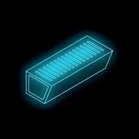 Blue neon glowing usb flash drive data storage technology concept vector