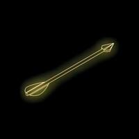 Neon arrow pointing up right on black background vector