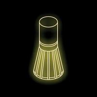 Glowing neon whisk for matcha ceremony preparation vector