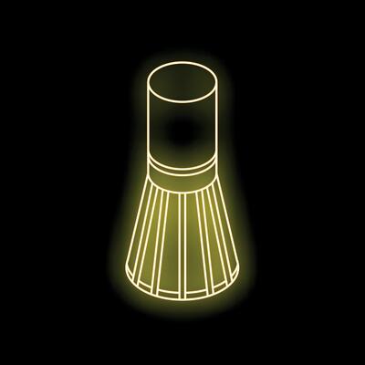 Glowing neon whisk for matcha ceremony preparation