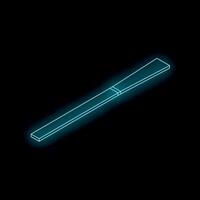 Neon chisel icon glowing on dark background vector