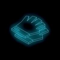 Glowing neon line gloves icon isolated on black background vector