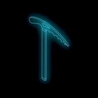 Neon ice axe glowing on dark background vector