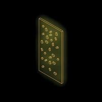 Artificial climbing wall glowing on dark background vector