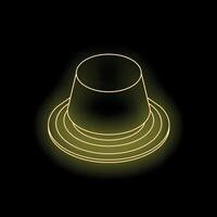 Neon cylinder glowing on dark background with copy space vector