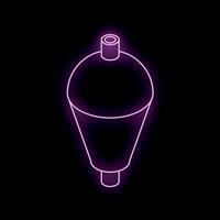 Neon icon of car air filter is glowing on black background vector