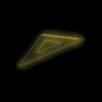Neon glowing set square on dark background vector