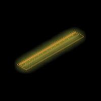 Glowing neon ruler measuring tool on black background vector