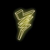 Neon yellow lightning bolt striking from top left corner vector