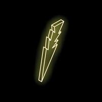Neon yellow lightning bolt striking from top left on black background vector