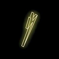 Neon yellow lightning bolt striking from top left on black background vector