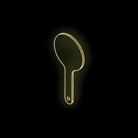 Neon spoon glowing on black background vector