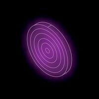 Glowing neon target is floating on a black background vector