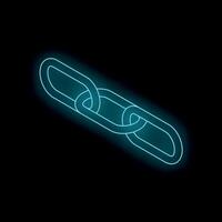 Neon blue chain glowing on black background vector