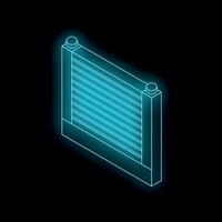 Blue neon fence glowing on black background vector