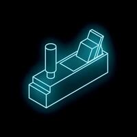 Neon jack plane glowing on dark background vector